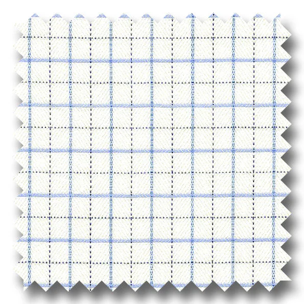 Light Blue Check 2Ply Mini Twill - Custom Dress Shirt