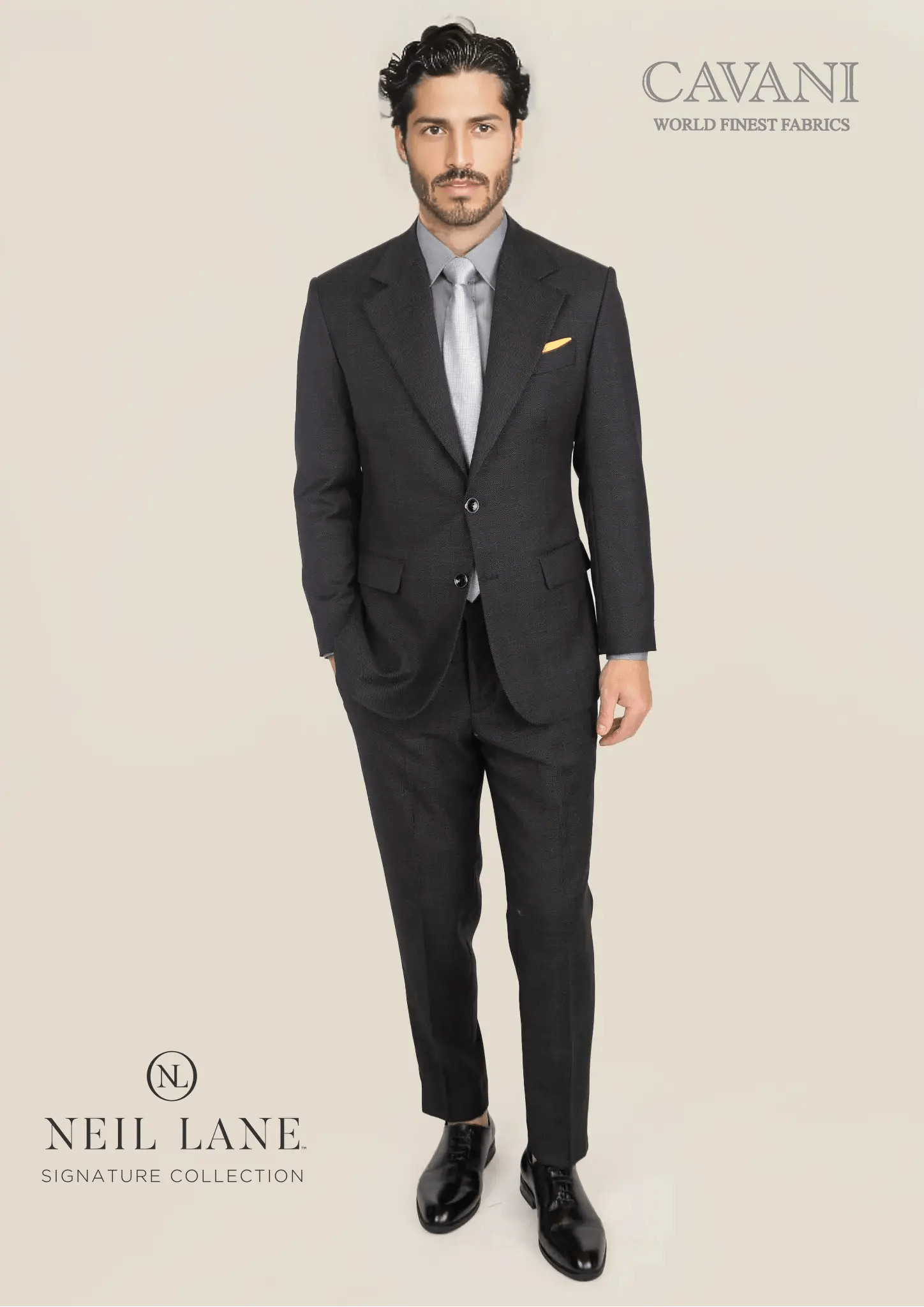 Ellis Black Pindot Suit