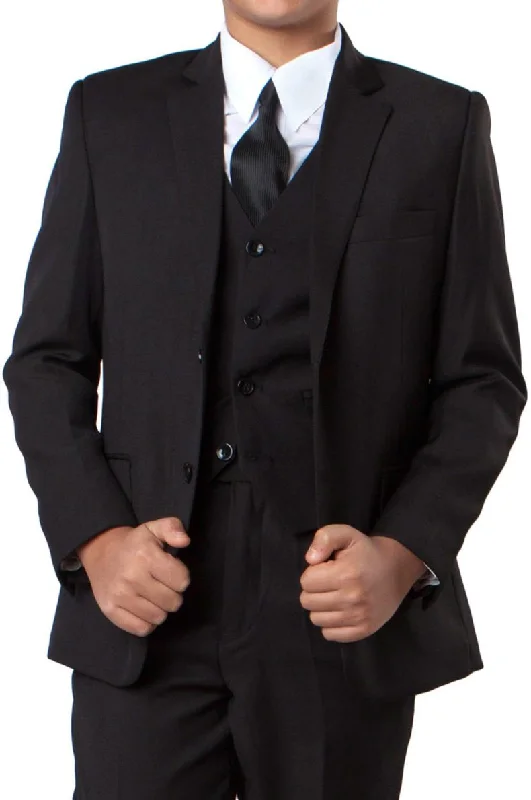 "Jacob" Kids Black 5-Piece Suit