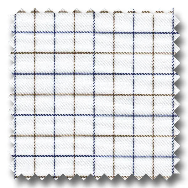 Blue and Brown Check 2Ply Twill - Custom Dress Shirt