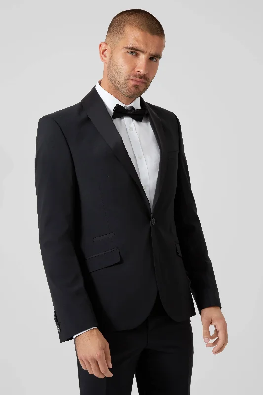 Moore Slim Fit Black Tuxedo Jacket - ARCHIVE