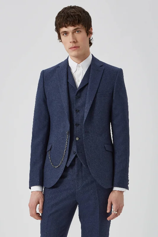 Uptown Slim Fit Navy Wool Jacket - ARCHIVE