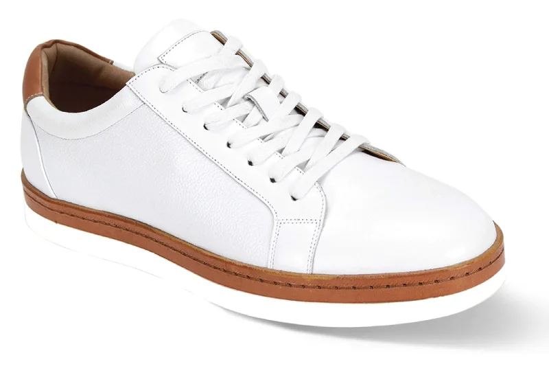 White Leather Dress Casual Sneakers