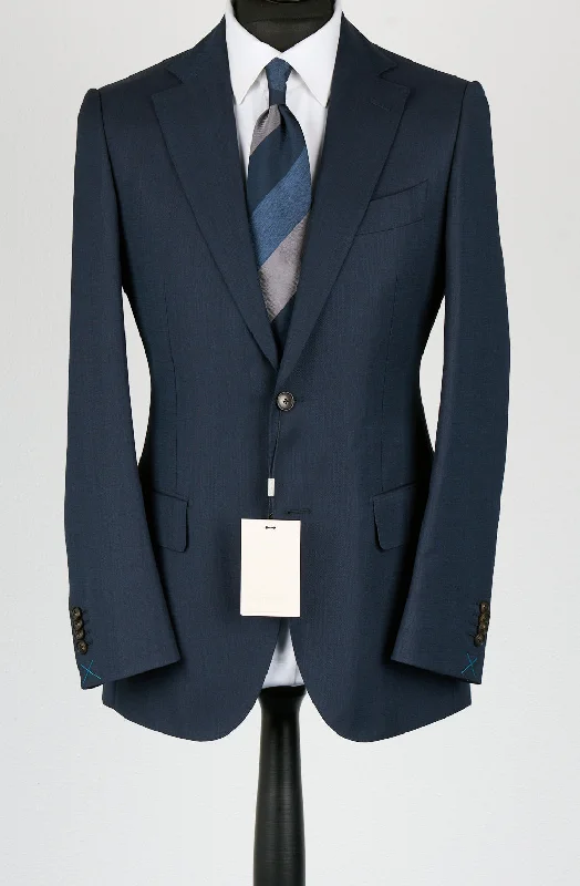 New Suitsupply Lazio Navy Plain Pure Wool Super 110s All Season Suit - Size 42R and 46L