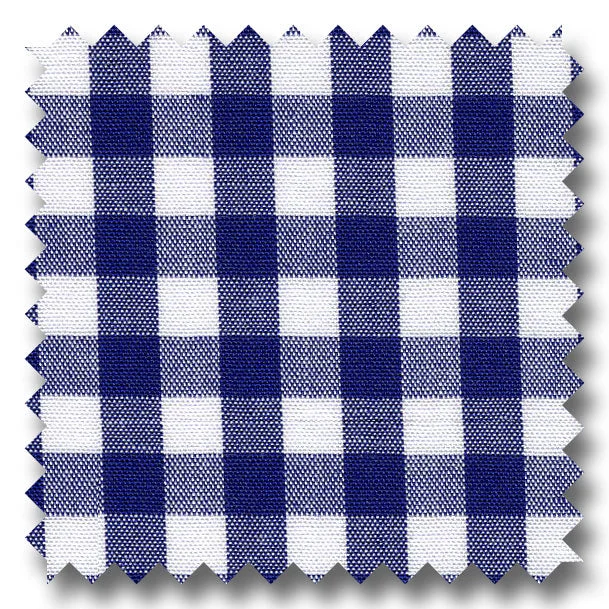 Gingham Check Poplin Navy - Custom Dress Shirt