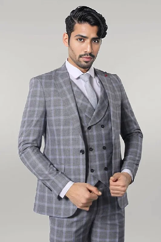 Double Breasted Grey Suit | Wessi