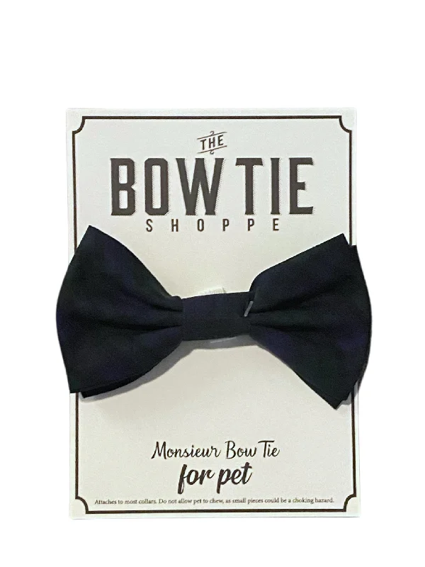 Monsieur Pet Bow Tie - Black Watch Plaid