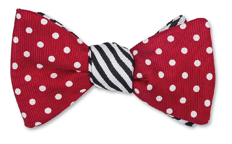 Red/ White/ Black Windsor Dots/Stripes Bow Tie - B711/2542