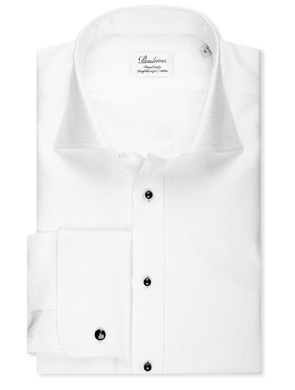 Fitted Body Evening Dress Shirt White