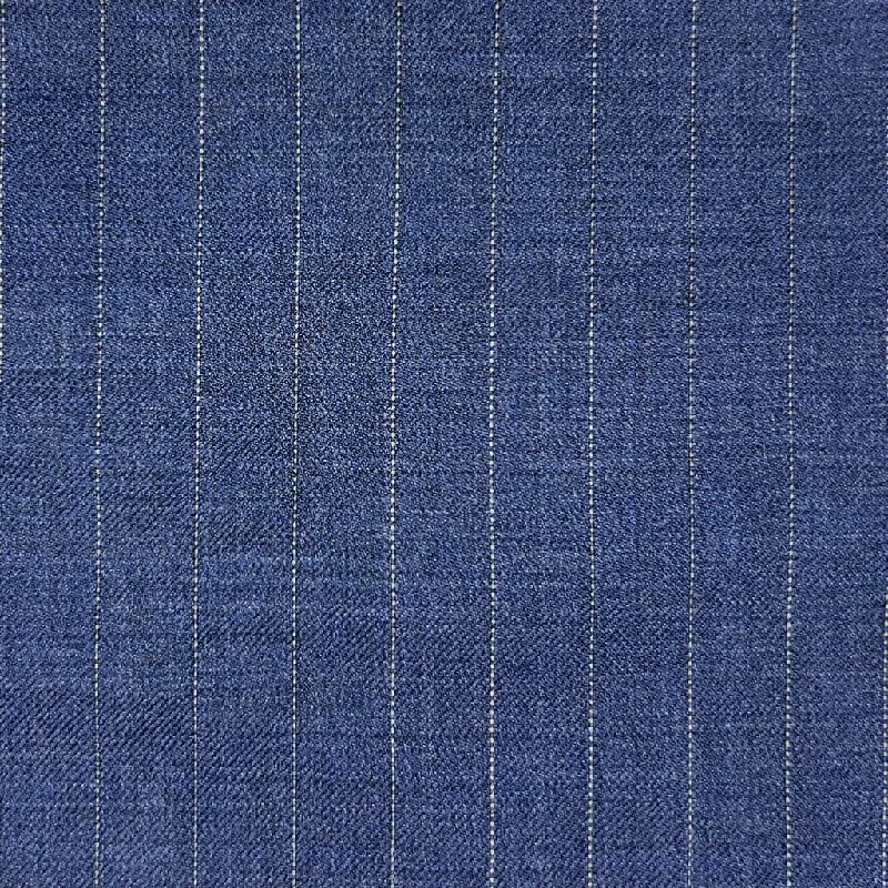 Aegean Blue Pinstripes With Comfort Stretch