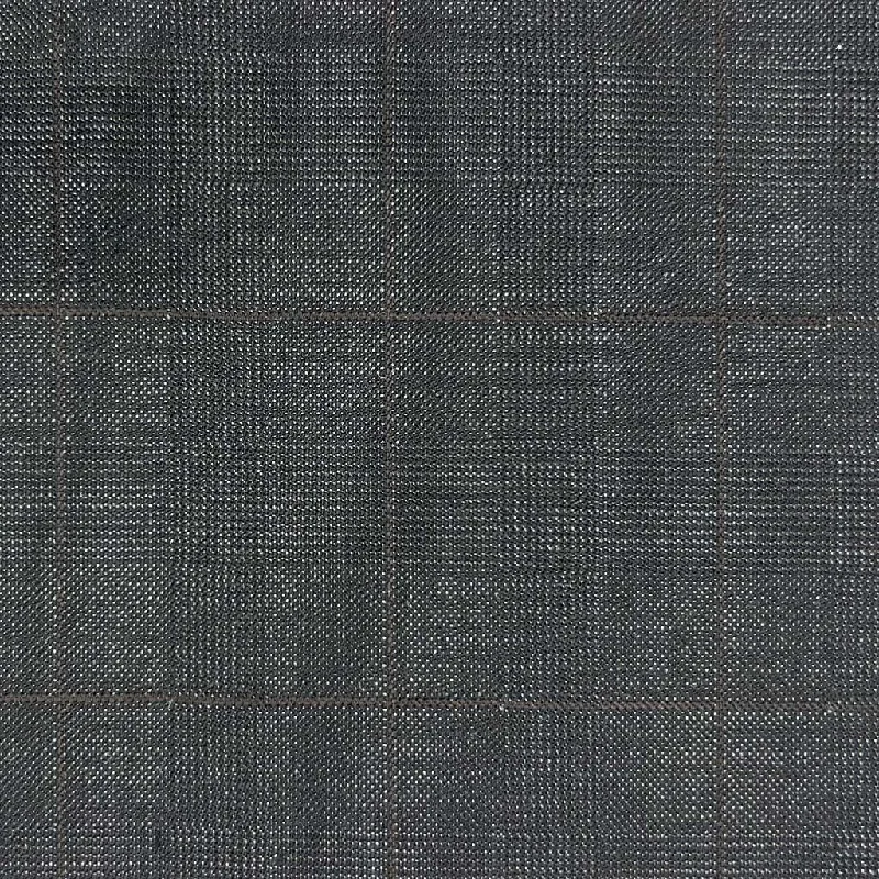 Charcoal Grey Glen Plaid With Chocolate Brown Windowpane With Comfort Stretch