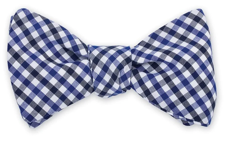 Royal/Navy Gingham Bow Tie - B4810