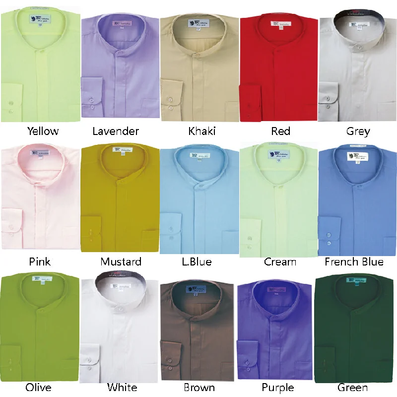 Mens Cotton Blend Mandarin Shirt