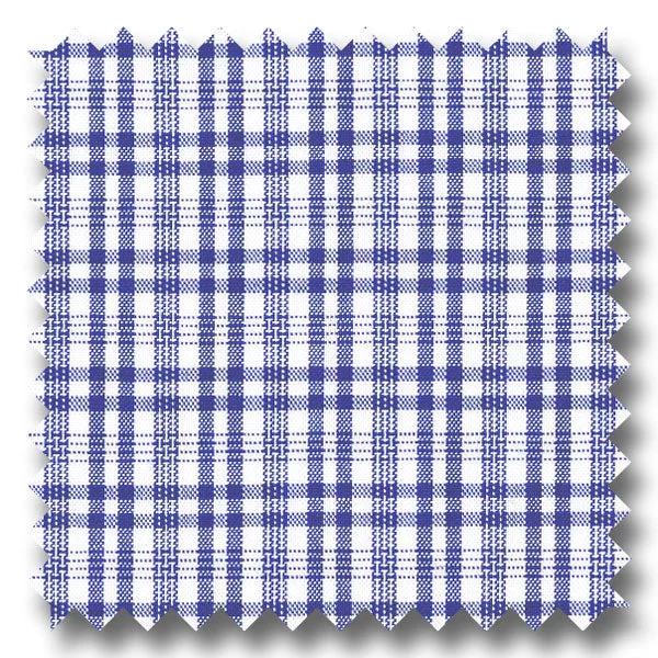 Navy Grid Check Broadcloth - Custom Dress Shirt