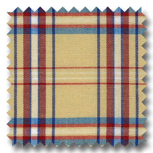 Plaid Pop Beige, Red and Blue - Custom Dress Shirt