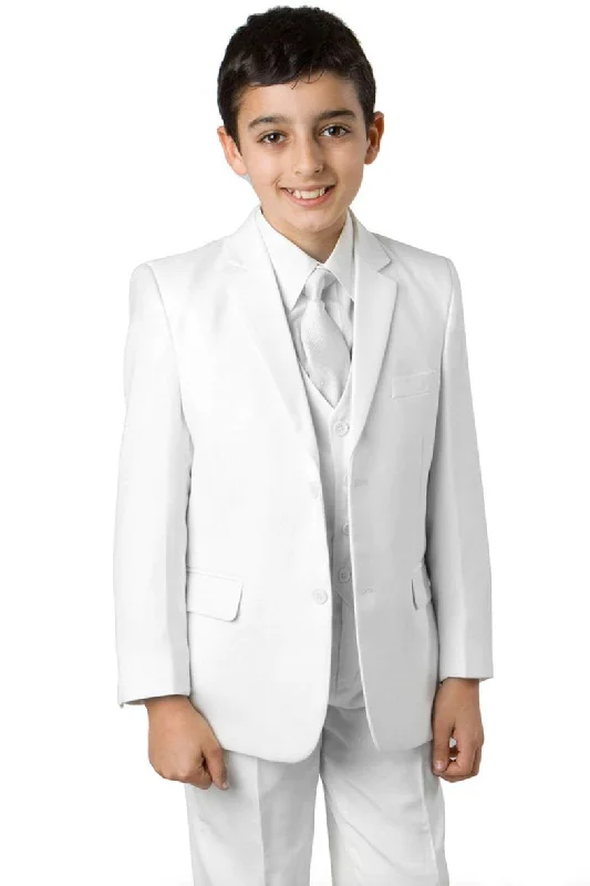 "Jacob" Kids White 5-Piece Suit