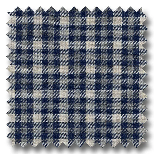 Gray and Navy Check Twill - Custom Dress Shirt