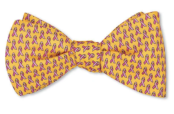 Yellow/ Pink Ribbons Bow Tie - B3006