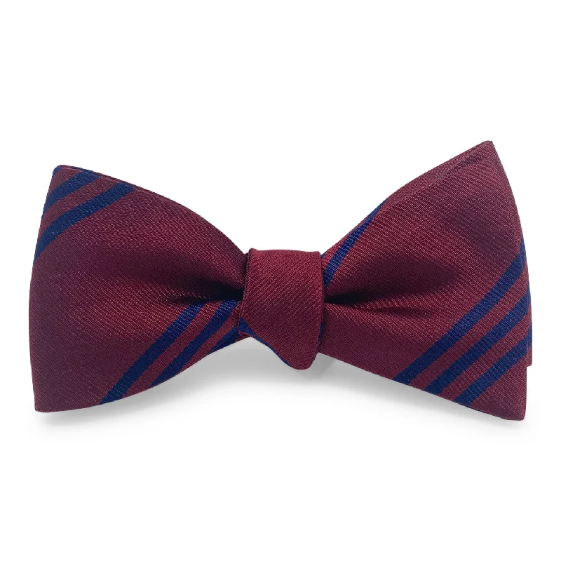 College Collection Stripes: Bow - Dark Red/Navy