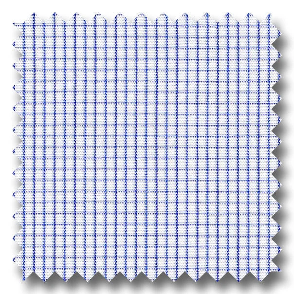 Blue and Black Check 2Ply Broadcloth - Custom Dress Shirt