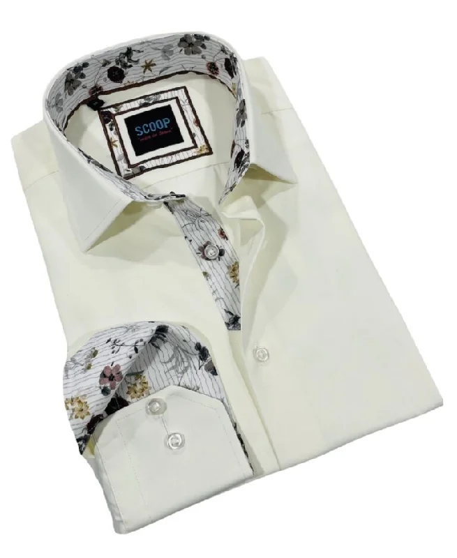 Scoop Dress Shirt - Novel/Cream