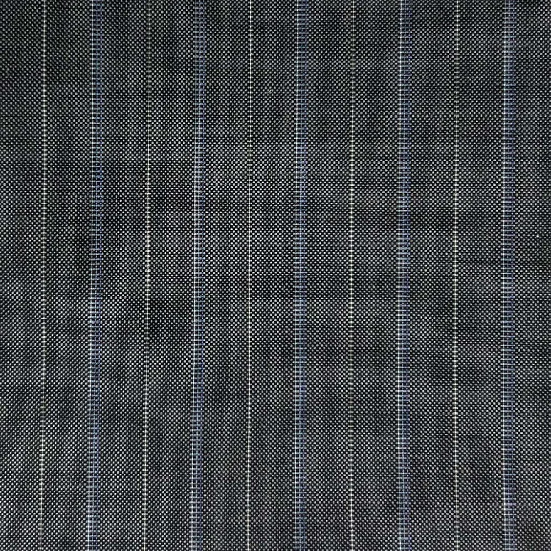 Charcoal Grey With Blue And Silver Pinstripes