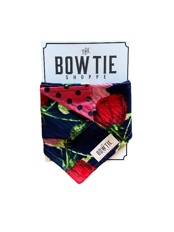 Reversible Pet Bandana - Midnight Rose Garden