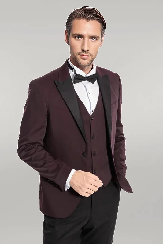 Vested Burgundy Tuxedo | Wessi