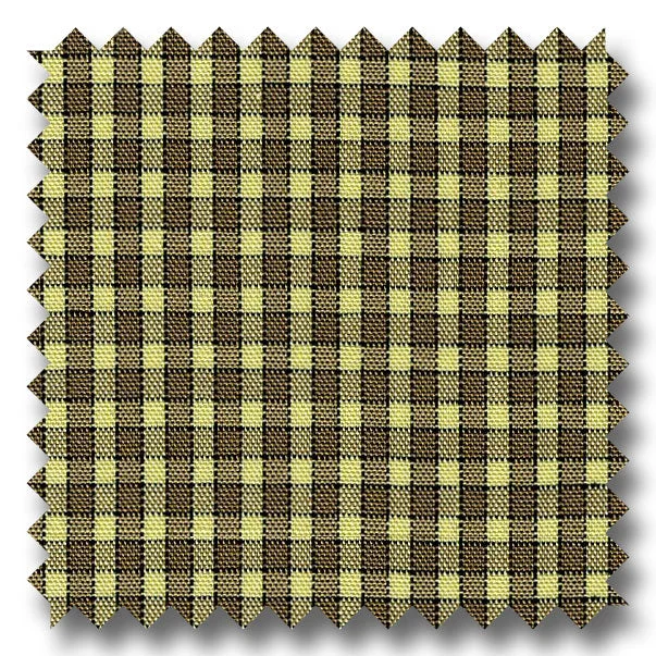 Khaki and Tan Gingham Check Poplin - Custom Dress Shirt