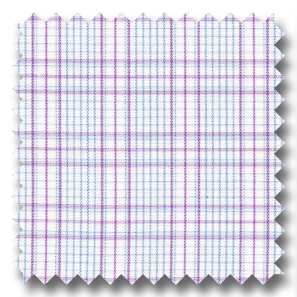 Plum and Blue Check 2Ply Broadcloth - Custom Dress Shirt